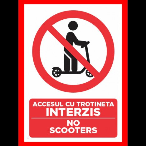 Placuta accesul cu trotineta interzis no scooters