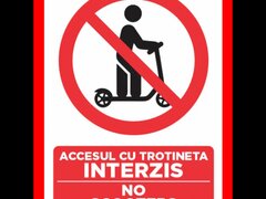 Placuta accesul cu trotineta interzis no scooters